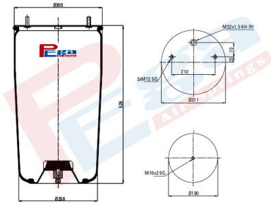 P10.881.S Пневморессора W01-M58-8978 верхняя часть от W01-M58-8966 . (Pega P10.881.S Пневморессора W01-M58-8978 верхняя часть от W01-M58-8966 .)