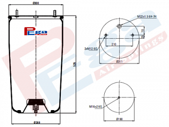 P10.881.S Пневморессора W01-M58-8978 верхняя часть от W01-M58-8966 .